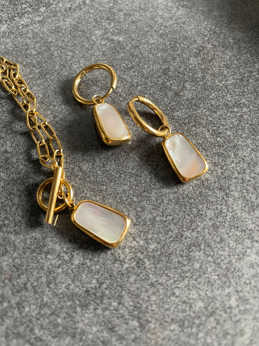 Cloudy Mirrors Necklace & Earrings Set